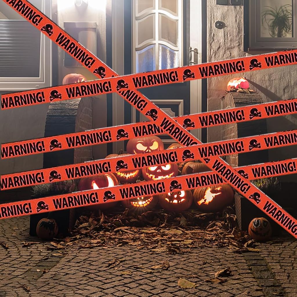 HASTHIP® 2PCS Orange Pirate Skull Warning Tape, Used for Halloween Decoration and Scary Party Decoration Warning Tape.8cm*5m-Tangerine HASTHIP® 2PCS Orange Pirate Skull Warning Tape, Used for Halloween Decoration and Scary Party Decoration Warning Tape.8cm*5m-Tangerine